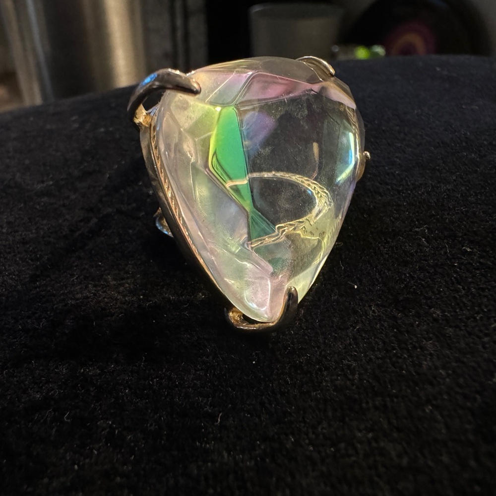 Kendra Scott clear stone cocktail ring in silver frame